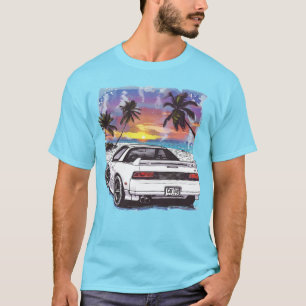 Beach 1980-talet White Sports Car Tonåring Killar  T Shirt