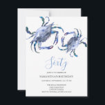 Beach 60:e födelsedagsinbjudan inbjudningar<br><div class="desc">Fira i stil med Do Berätta för A Belles strand 60-årsjubileum, med en modern och minimal design med en kustkontakt. Den här vuxen på strandfödelsedagen visar en fantastisk överkant gräns av blåa vattenkrabbor, som perfekt utformar din händelseinformation. Den matchande blå baksidan lägger till en sömlös, avslutat elegant. Oavsett om du...</div>