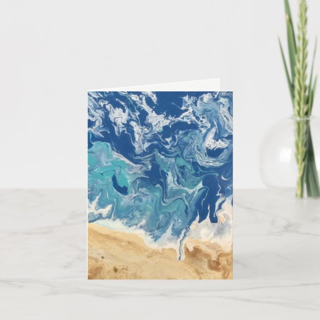 Beach Abstrakt Note Card Tack Kort (Framsida)