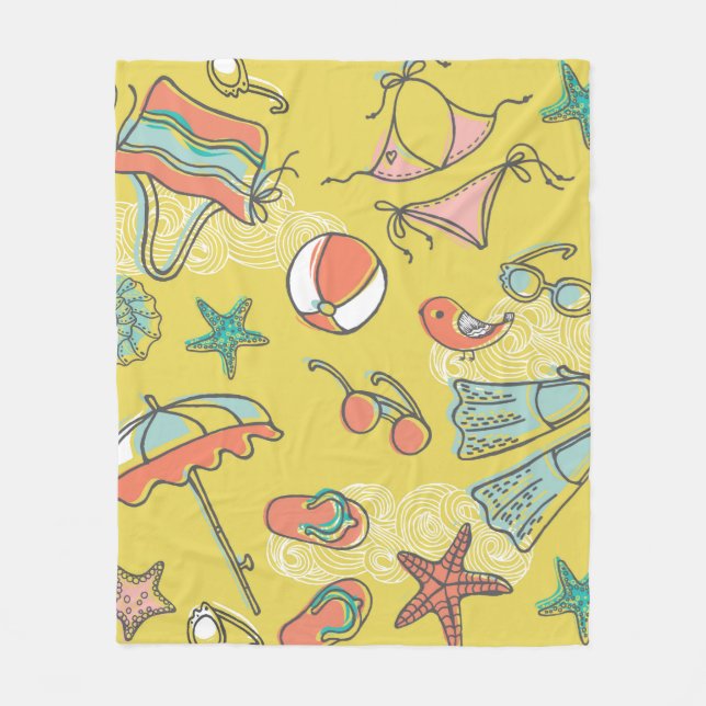 beach accessories. seamless pattern fleecefilt (Framsidan)