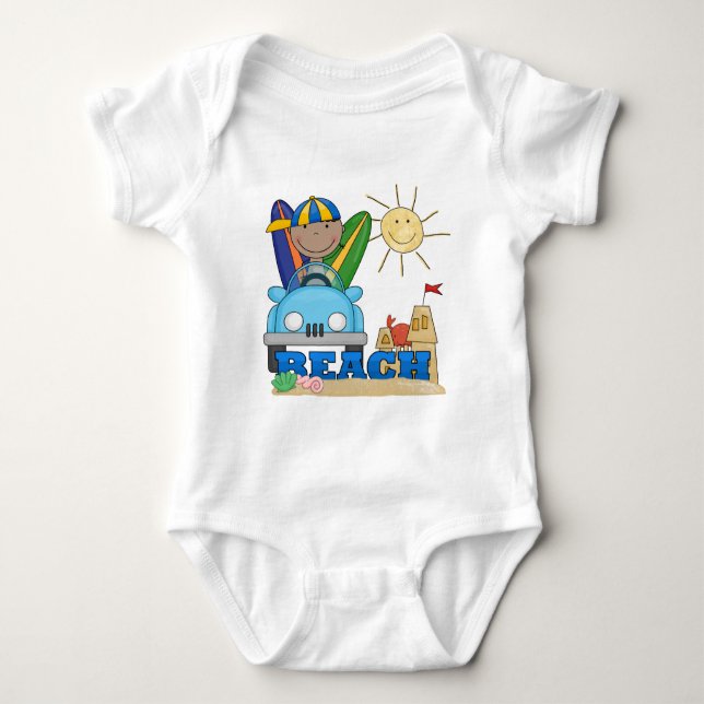 BEACH African American Boy Tshirts and Gifts (Framsida)