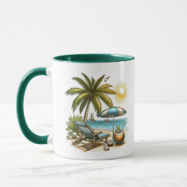 Beach älskare combo ceramic mugg