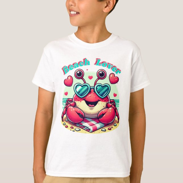 Beach Älskare Crab T Shirt (Framsida)