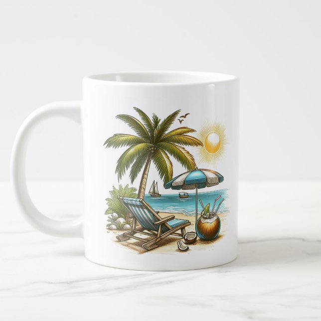 Beach älskare jumbo mugg (Vänster)