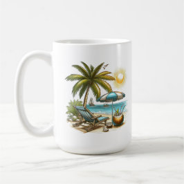 Beach älskare Large Classic Keramic Kaffemugg
