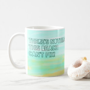 Beach Älskare Quote Watercolor Minimalist Typograp Kaffemugg