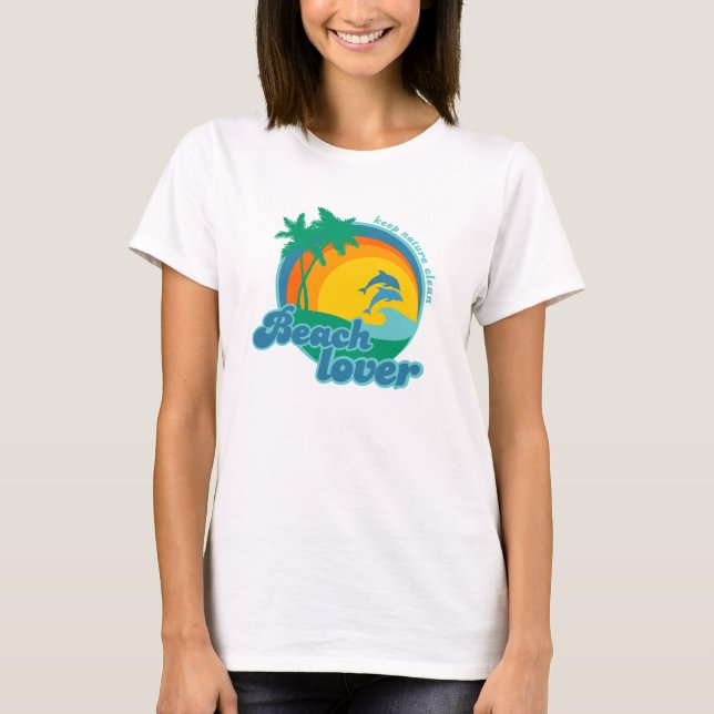 Beach Älskare Retro-skjortor Tee (Framsida)