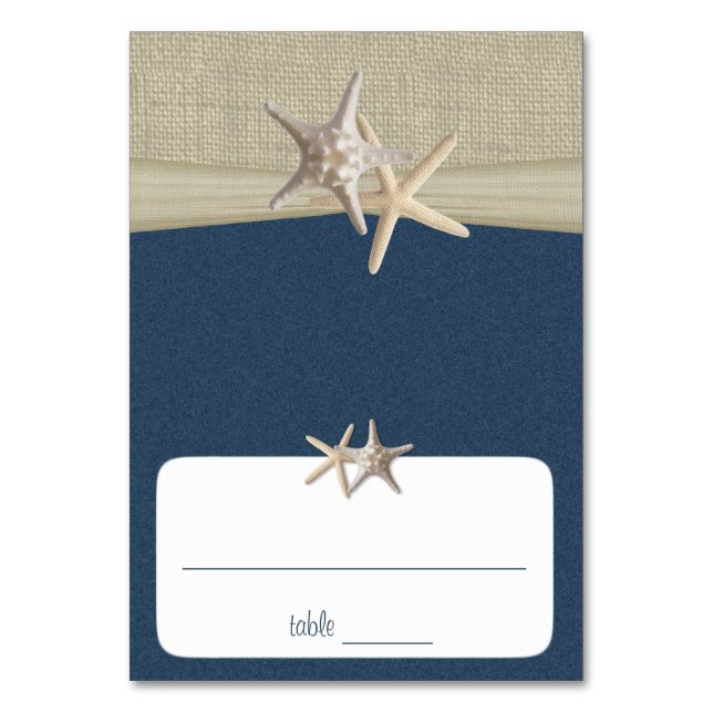 Beach Amore’ Blue Seating Card Bordsnummer (Framsidan)