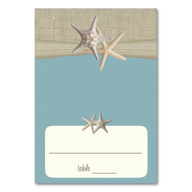 Beach Amore’ Blue Seating Card Bordsnummer (Framsidan)