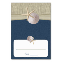 Beach Amore' Navy Blue Seating Card Bordsnummer