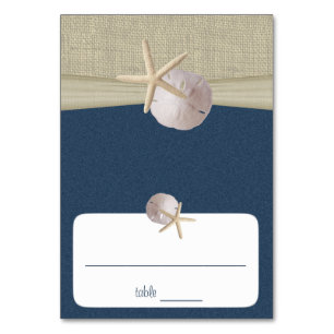 Beach Amore' Navy Blue Seating Card Bordsnummer