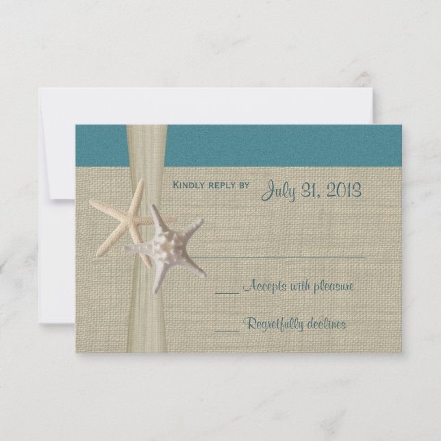 Beach Amore Teal Responcard OSA Kort (Framsida)