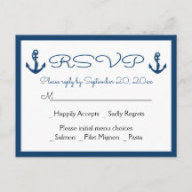 Beach Anchor Beach Navy Blue Nautical Bröllop OSA