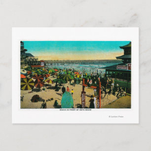 Beach and Bath House, Long BeachLong Beach, CA Vykort