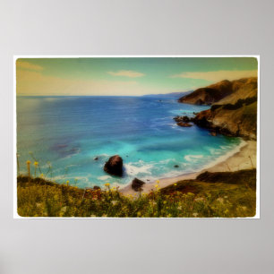 Beach and Bay, Pacific Kusten Highway Poster