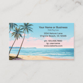 Beach and Palm Trees Tropical Business Card Visitkort
