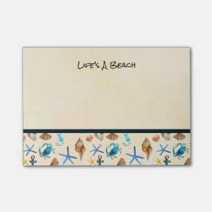 Beach and Sea Life Themme Mönster Post-it Block