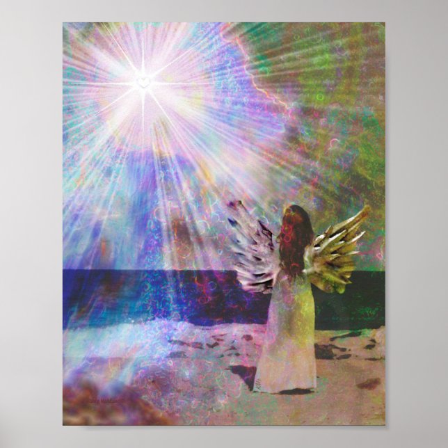 Beach Angel of Light Wall Art Print Poster (Framsidan)