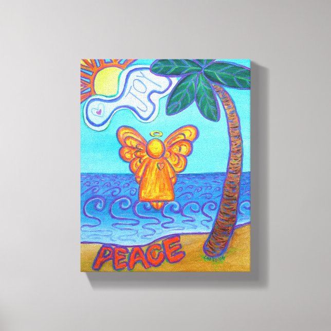 Beach Angel Painting Wrapped Canvas Art (Framsida)