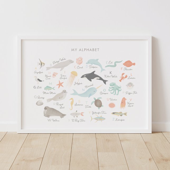 Beach Animal Alphabet Nursery Decor Poster (Skapare uppladdad)
