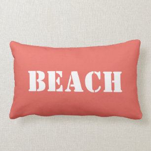 Beach Anpassningsbar Ord Text Oceanen Vinkarare F Lumbarkudde
