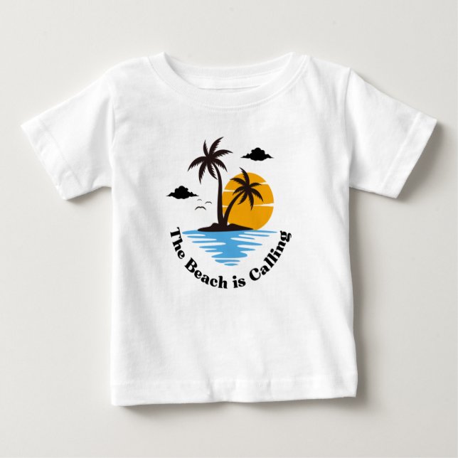 Beach anropar Family Vacation T-Shirt (Framsida)