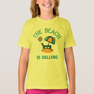 Beach anropar Förenklad Beach-scen T Shirt