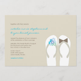 Beach Aqua Flinflip flops Destination Wedding Inbj Inbjudningar