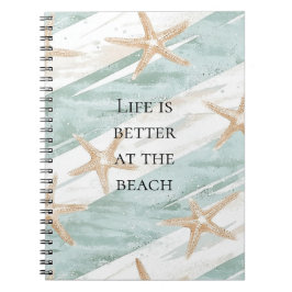 Beach Aqua Mint Starfish Rand Anteckningsbok