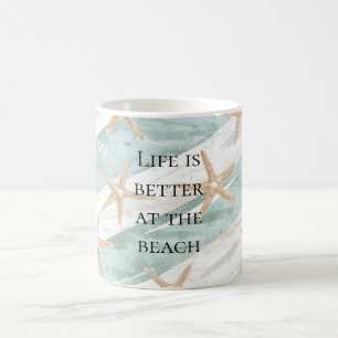 Beach Aqua Mint Starfish Rand Kaffemugg