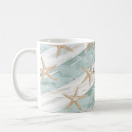 Beach Aqua Mint Starfish Rand Kaffemugg