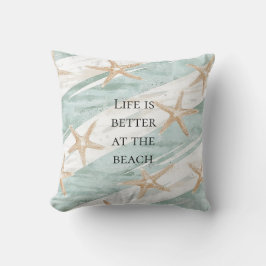Beach Aqua Mint Starfish Rand Kudde