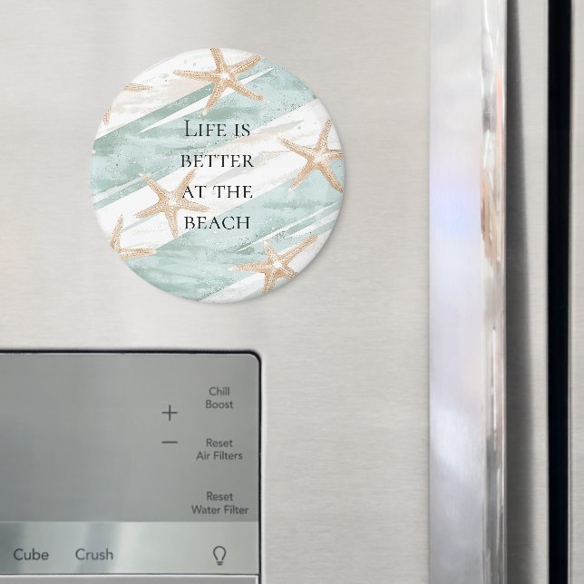 Beach Aqua Mint Starfish Rand Magnet (In Situ (Fridge))