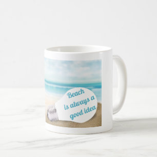 Beach är alltid en bra idé, sommar kaffemugg