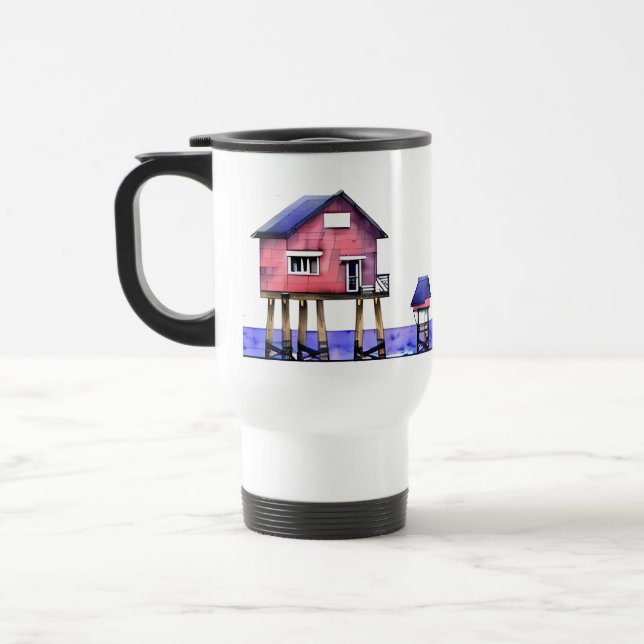 Beach är min Lycklig Ställe Resemugg (Vänster)