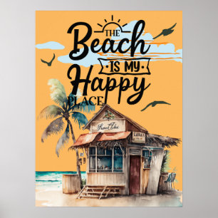 Beach är min Lycklig Ställe-sommar Poster