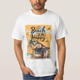 Beach är min Lycklig Ställe-sommar T Shirt