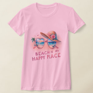 Beach är min lycklig ställe t shirt