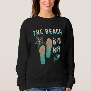 Beach är min lyckligaste Ställe Women Family Resa  T Shirt