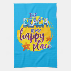 Beach är min Roligt för Ställe-kusten i Lycklig Kökshandduk