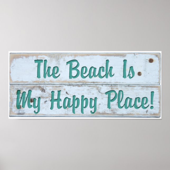 Beach är Mitt Lycklig Ställe Poster (Framsidan)