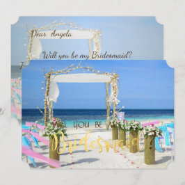 Beach Arbor Blommig Brudtärna Kort