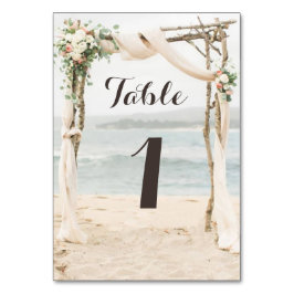 Beach Arbor Bröllop Bordsnummer Card
