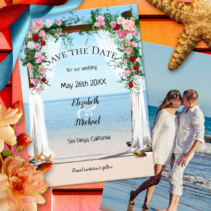 Beach Arbor Photo Bröllop spara datum Card Datumet