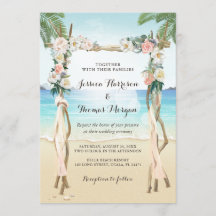 Beach Arbor Wood Arch Blommigt Tropical Bröllop
