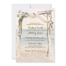 Beach Arbour Sunset Wedding bjudande