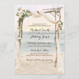 Beach Arbour Sunset Wedding bjudande Inbjudningar