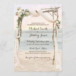 Beach Arbour Sunset Wedding bjudande Inbjudningar