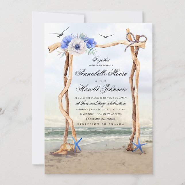 Beach Arbour Wedding-inbjudningar Inbjudningar (Framsida)