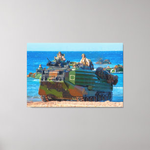 BEACH ARMOR - Amphibious Fordon 32 x 48 Canvastryck